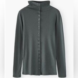 Wrap London Button-through ribbed jersey top women’s Sz 16 long sleeve